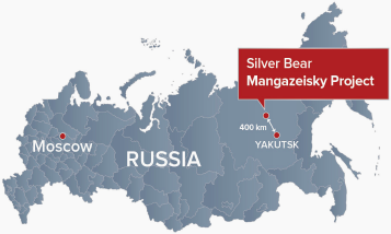 Map of the Mangazeisky Project, Russia